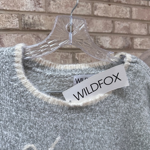 NEW Wildfox Keep Me Warm Gray and White Alpaca Sweater - Women's Small - Picture 4 of 7